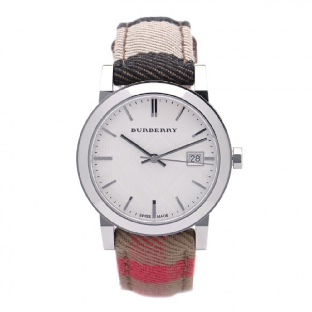 BURBERRY Stainless Steel Calfskin 34mm BU9151 Heritage Nova Check Quartz Watch